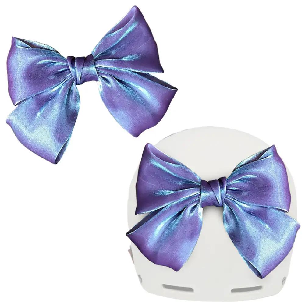 Украшение бантом для мотоциклетного шлема, стиль банта для украшения кузова автомобиля, аксессуары для электрического шлема для велосипеда, шелка, атласа, деталей