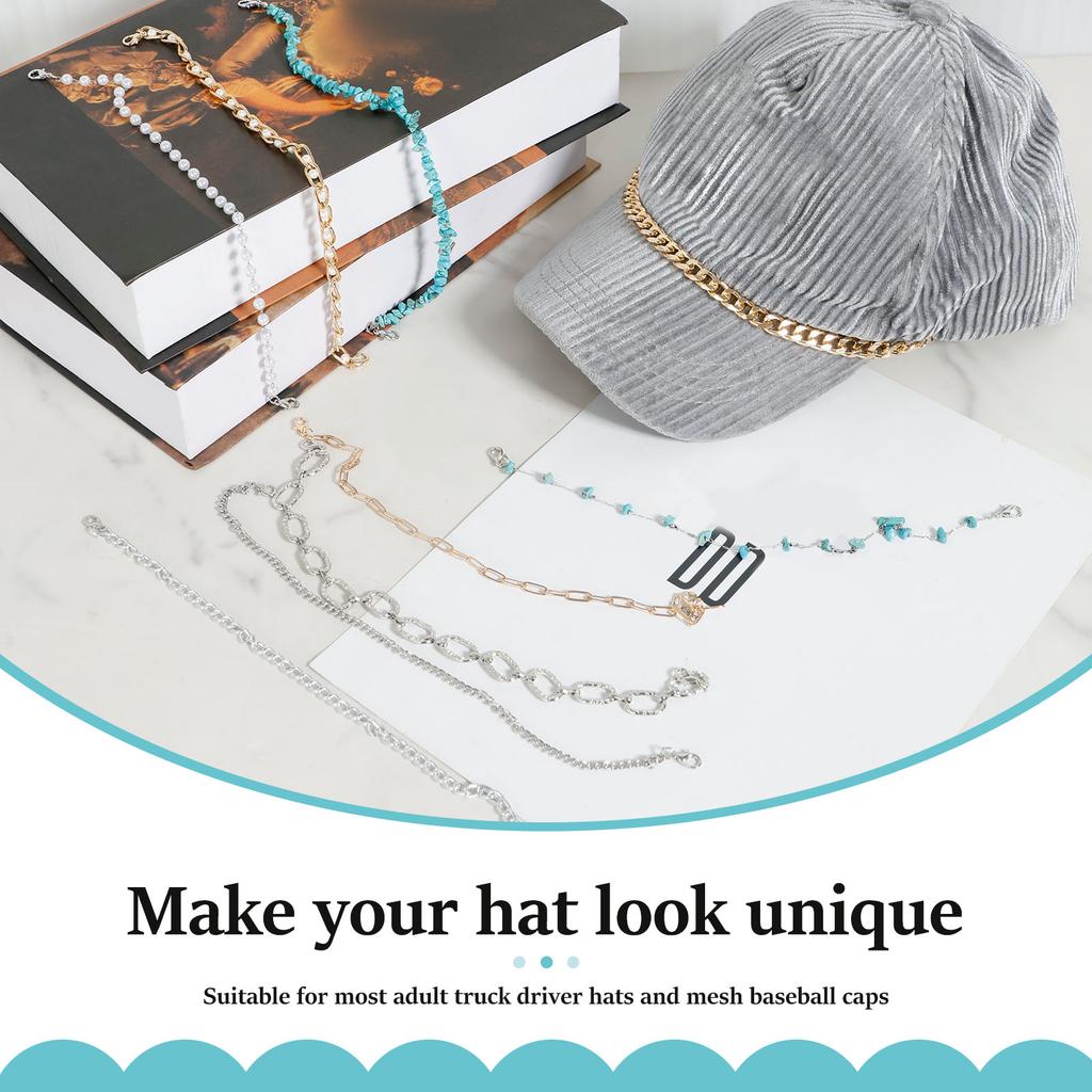 Цепочки для шляп Украшение козырька Универсальная цепочка для кепки Простая в использовании Цепочки для кепки дальнобойщика Красивые цепочки Оптовая продажа Подвеска для кепки дальнобойщика Прочная