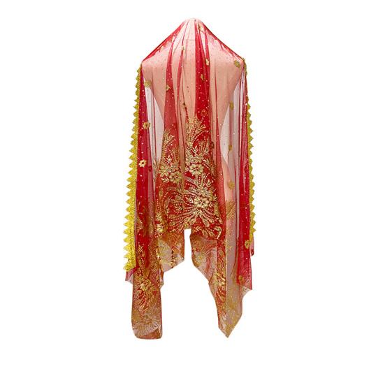 Индийский танец вуаль сетка с горячим тиснением цветы костюм реквизит взрослые дети многоразовые выступления фестивали вечеринки взрослый костюм вуаль