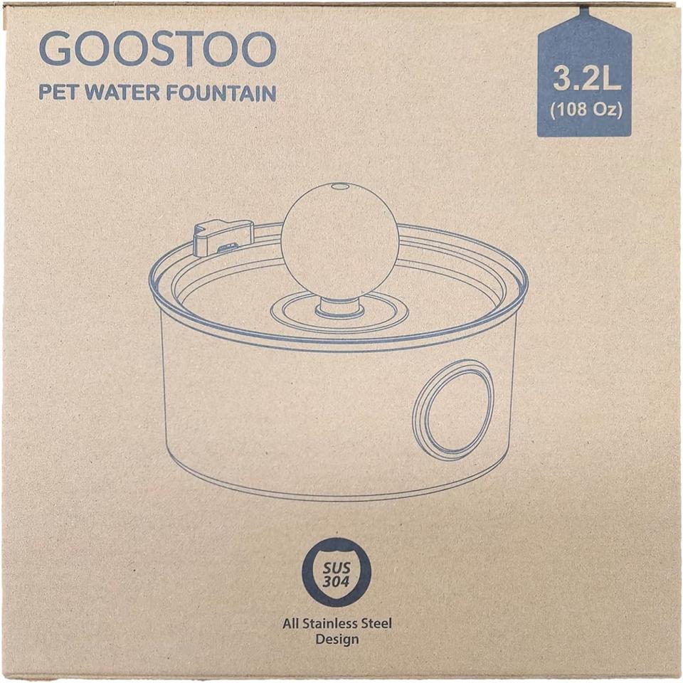 3.2L Stainless Steel Pet Water dispenser-USB Interface