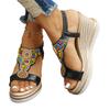 Fashion Bohemian Style Thick Bottom Wedges Sandals Women 2025 Summer Retro Chunky Platform Sandals Woman Plus Size 43 Beach Shoes Mujer