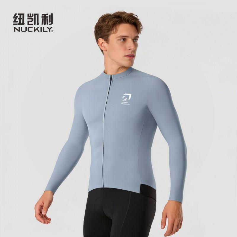 Mens Long Sleeve Cycling Jersey Thin Road Bike Top Milk Silk Quick Dry Moisture Wicking Shirt