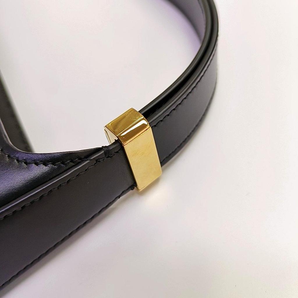 [Pre-Owned] TB Metal Logo Leather Adjustable Shoulder Strap Calfskin Underarm Tote Crossbody Shoulder Bag - Excellent #7PGZ9B