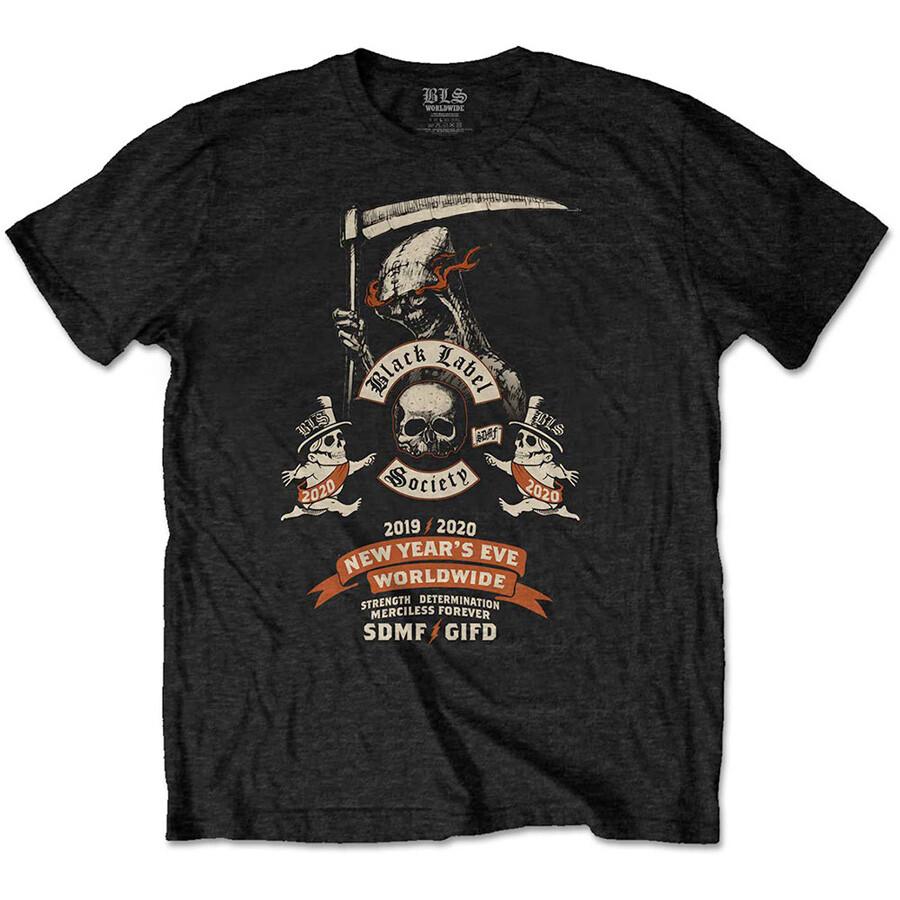 Black Label Society New Years Eve with Backprint Black T-shirt