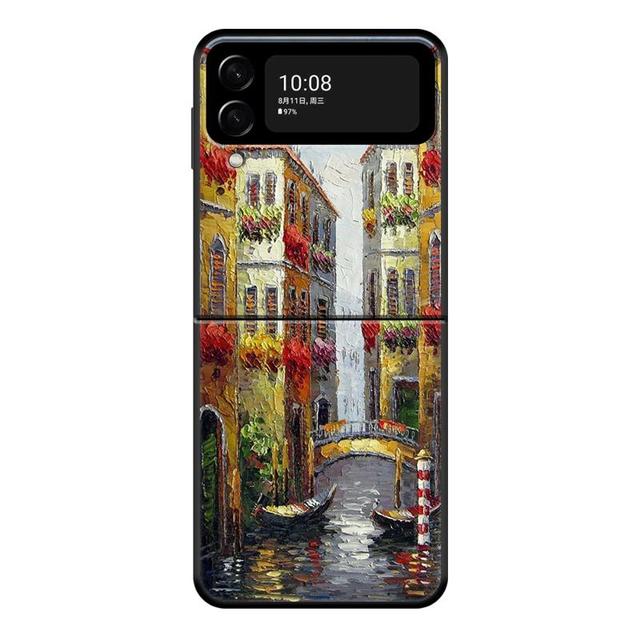 Чехол с масляной живописью, водным городом, Венецией для Samsung Galaxy Z Flip 4 Z Flip3 5g, чехол для Galaxy Z Flip Pc, жесткий чехол для телефона