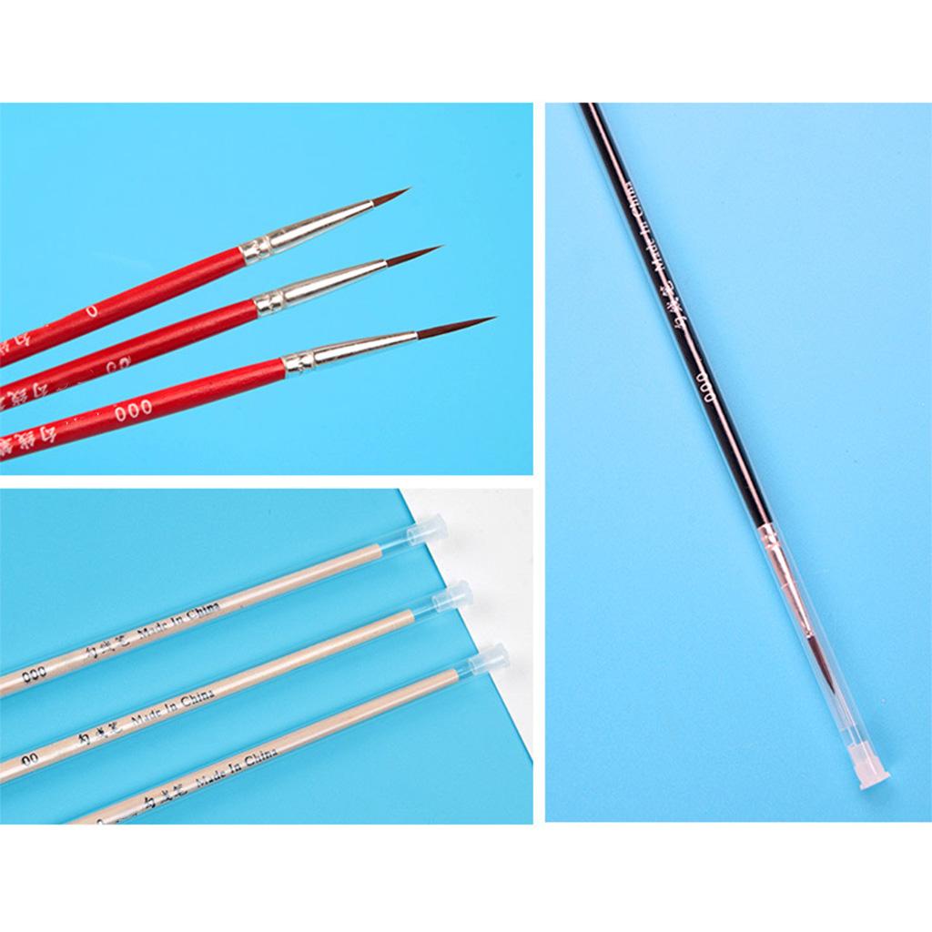 3шт 0 00 000 крючок Line Pen профессиональные кисти для рисования с тонким кончиком для акрила