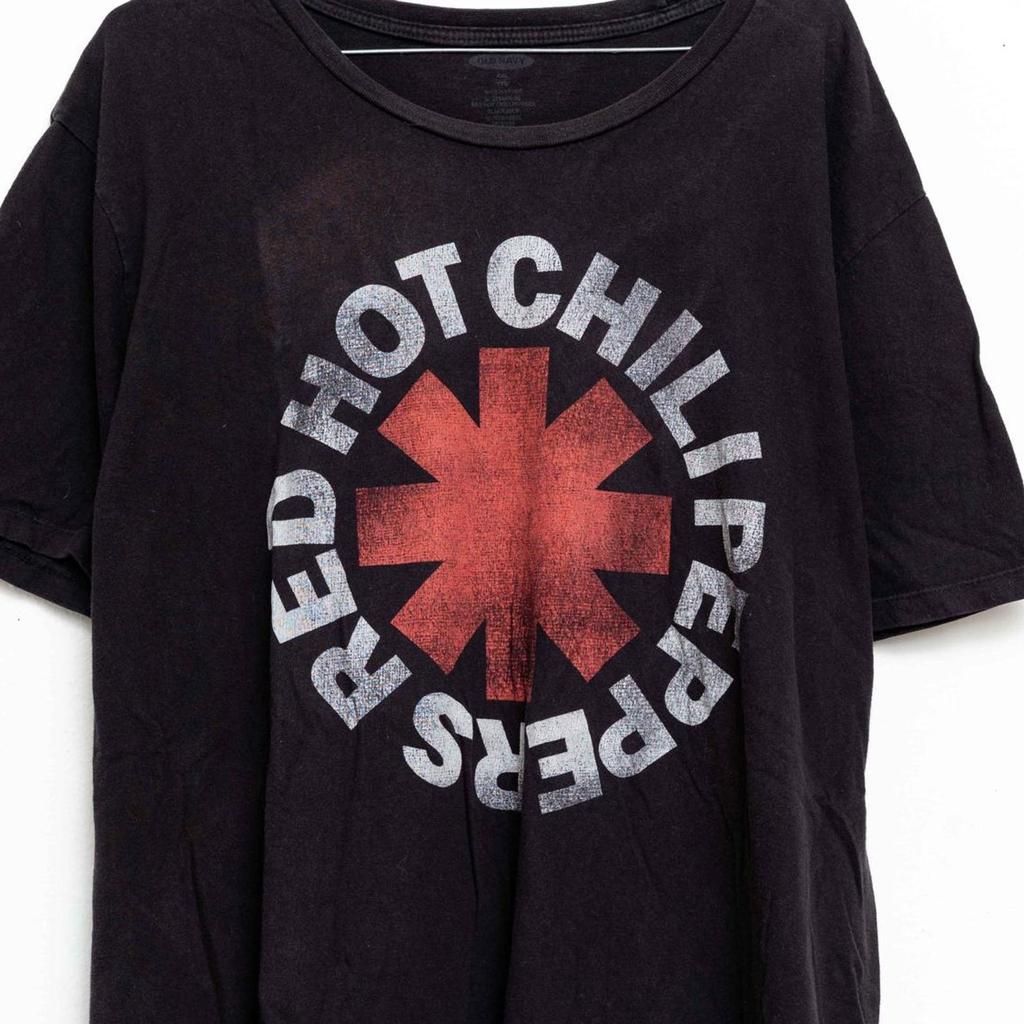 Винтажная футболка Red Hot Chili Peppers и детская футболка, Черная хлопковая футболка, XL