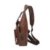 Винтажные мужские модные нагрудные сумки через плечо, кожаные сумки-мессенджер с зарядкой через USB, дорожные сумки, кошелек