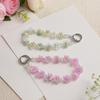 Crystal Gradient Design Phone Lanyard Strap Cherry Blossom Pattern Keychain Bag Charm  for Women