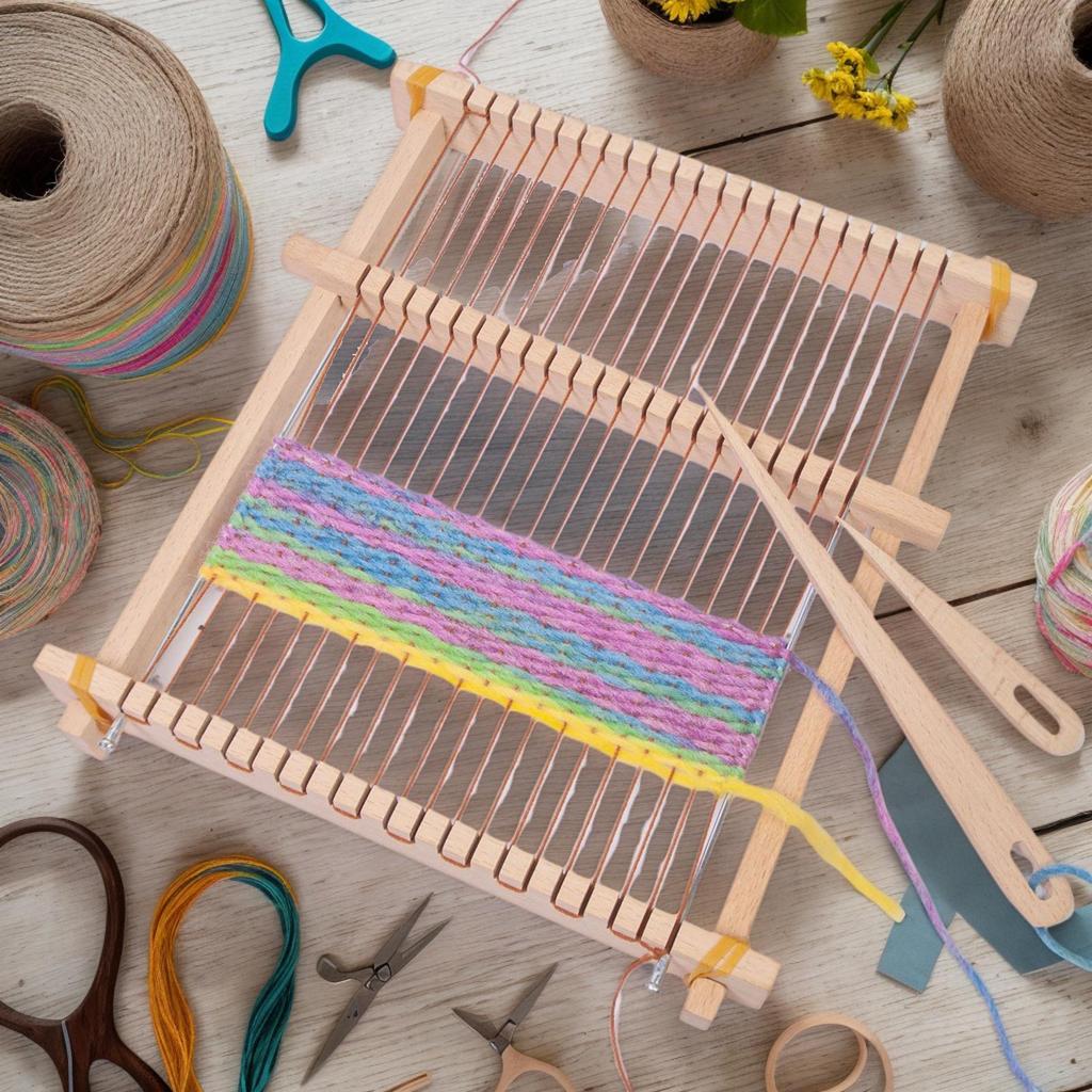 Weaving Kit Beginner Weaving Crafting Kit Reusable Yarn Knitting Tools Lightweight Hand-Knit Machine For Beginners Adults Kids