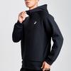 Asics Светоотражающая быстросохнущая спортивная куртка с капюшоном на молнии для мужчин, черная 2031E860-001