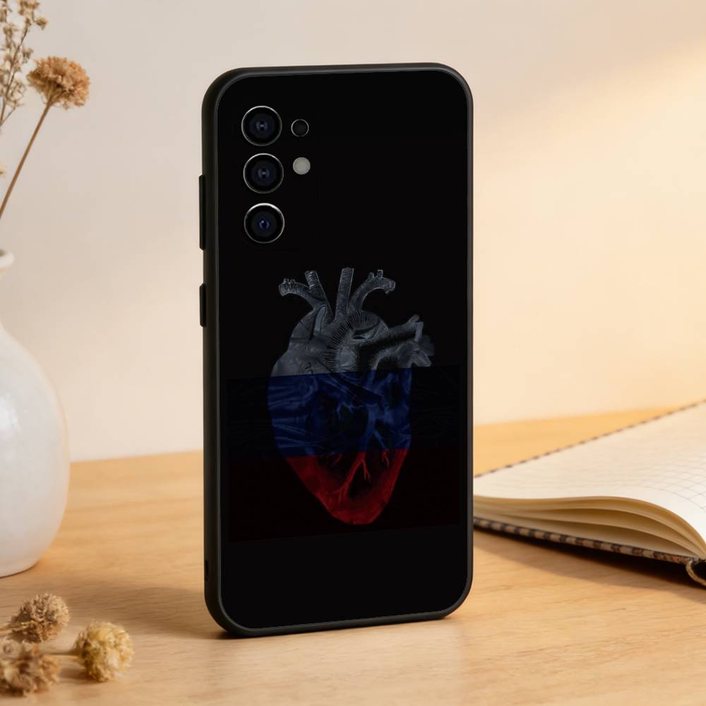 Russia F-Flag Phone Case Black Silicone Soft For Samsung S25,S24,S21,S22,S23,S30,Ultra,S20,Plus,Fe,Lite
