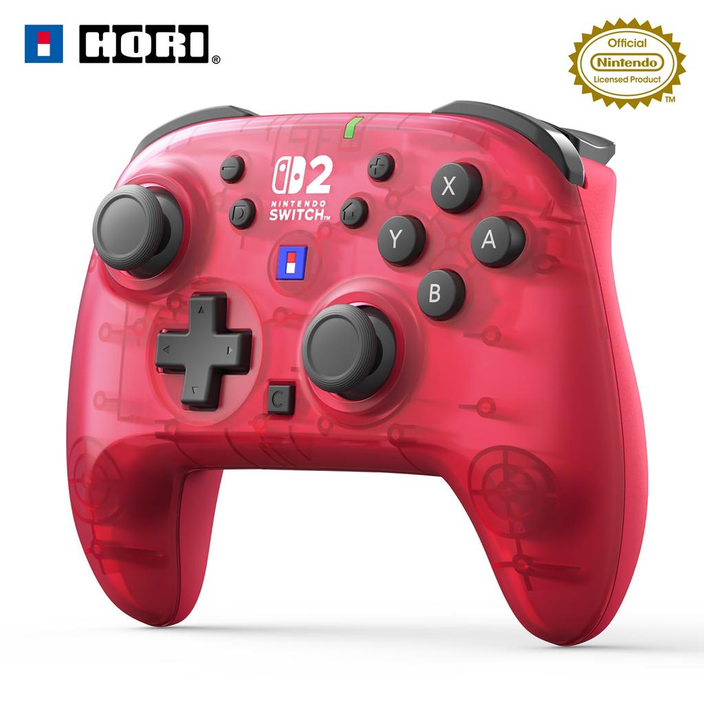 Nintendo Licensed Wireless Horipad TURBO for Nintendo Ruby Magenta with Both Switch 2 and with Rapid Fire and Rapid Fire Hold Functions Switch™ 2,