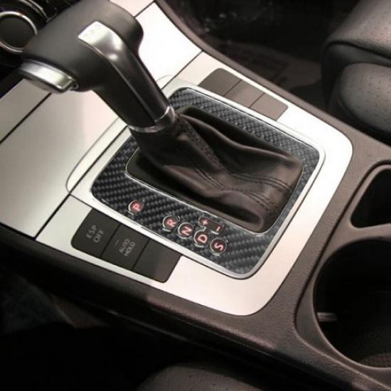 Fits Passat 2006-2011 Carbon Fiber Auto Gear Shift Panel Cover Trim