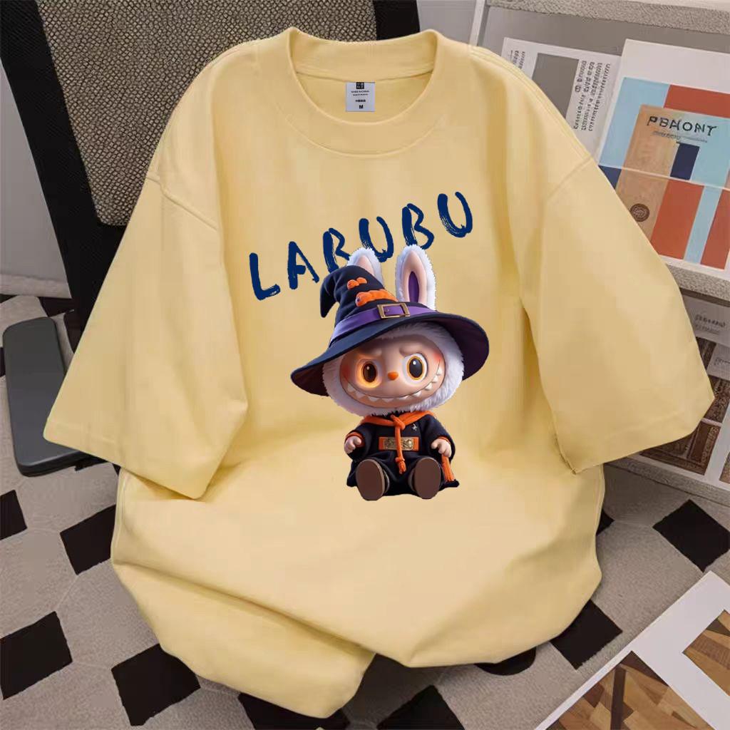 New LABUBU Printed Short-sleeved T-shirt Women's Round Neck Top Cute Casual Fashion Clothes