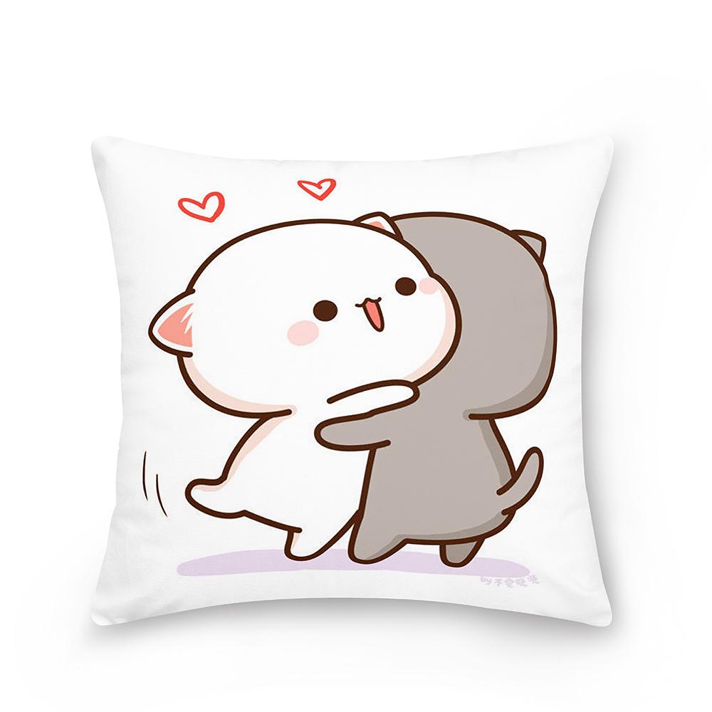 Домашняя персиковая подушка с изображением кота, наволочка, наволочка для дивана, автомобиля, рождественское украшение, наволочка для спальни, гостиной