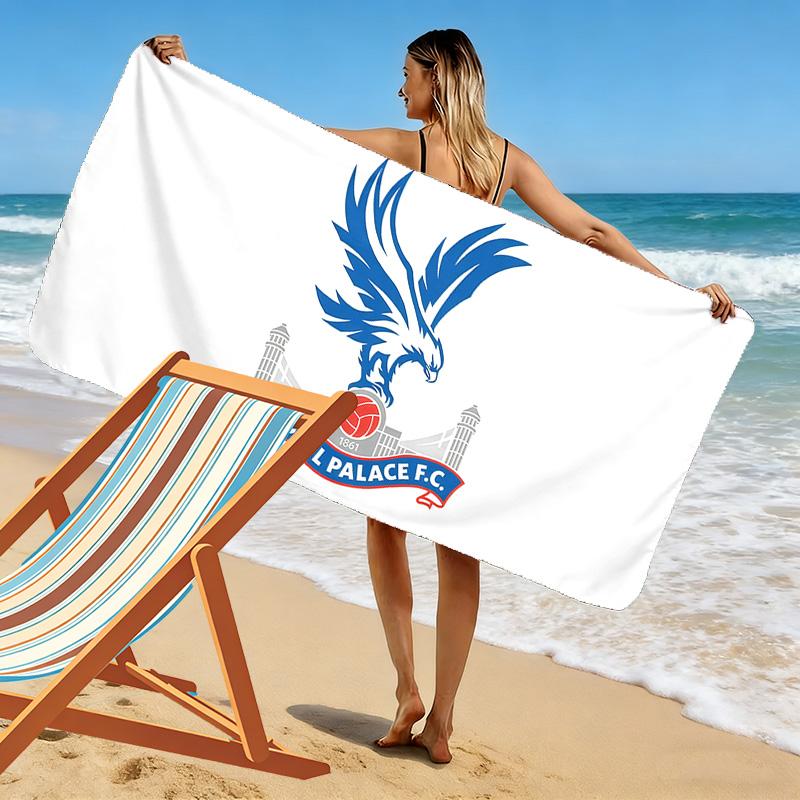 Пляжное полотенце с принтом Crystal Palace F.C., Большое, Мягкое, Быстросохнущее, для Пляжа, Кемпинга, Плавания