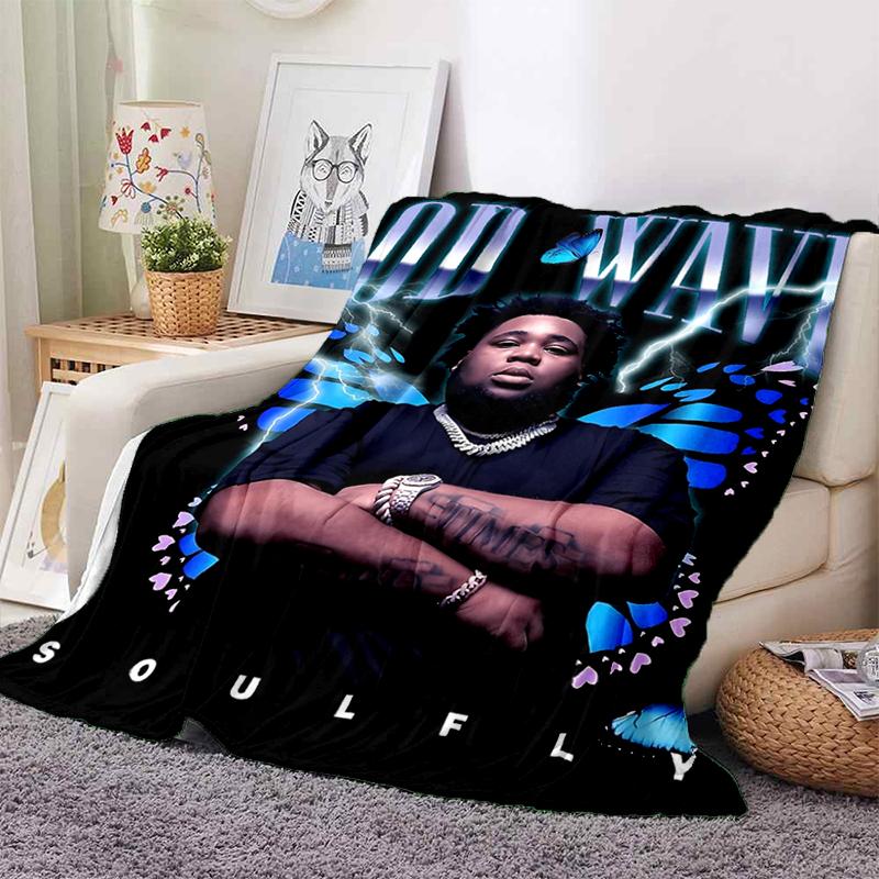 HOT Rod Wave 3D Print Rapper Star Soft Plush Blanket,Flannel Throw Blanket for Living Room Bedroom Picnic Bed Sofa Cover