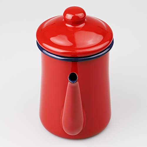 Pearl Metal Coffee Pot, Red, 600ml, Enamel, Just the Right Size, HB-4412