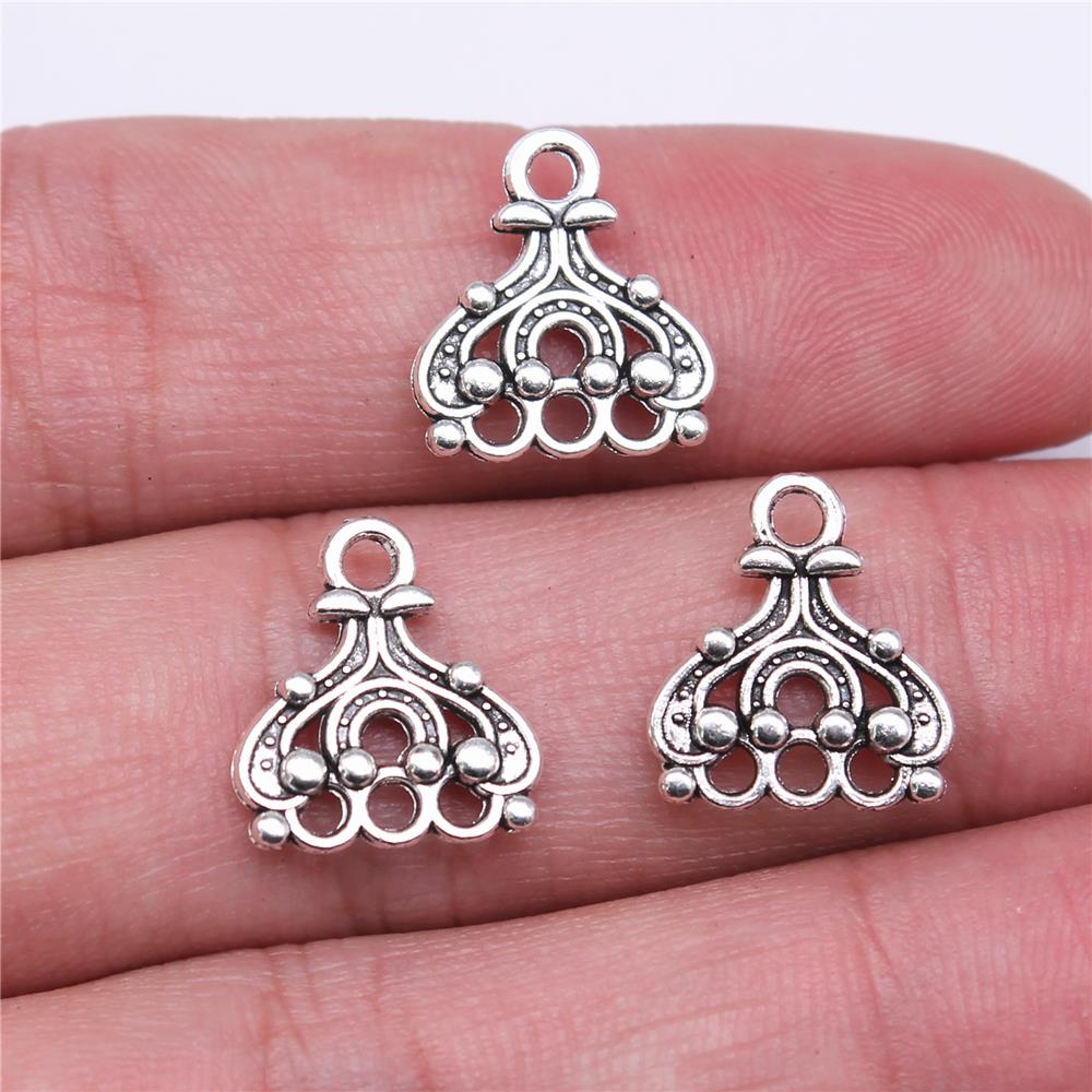 20шт серьги-коннектор Jewelri кулон античное серебро цвет 14х13мм