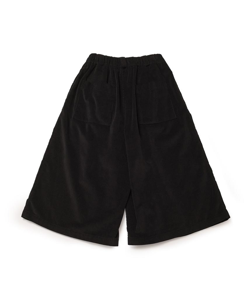 COTTON BELL Volume Pleated Corduroy Pants - Black