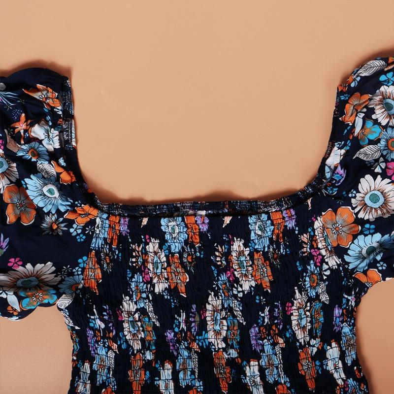 Весенне-летнее женское платье с цветочным принтом на талии в стиле бохо для отдыха и путешествий