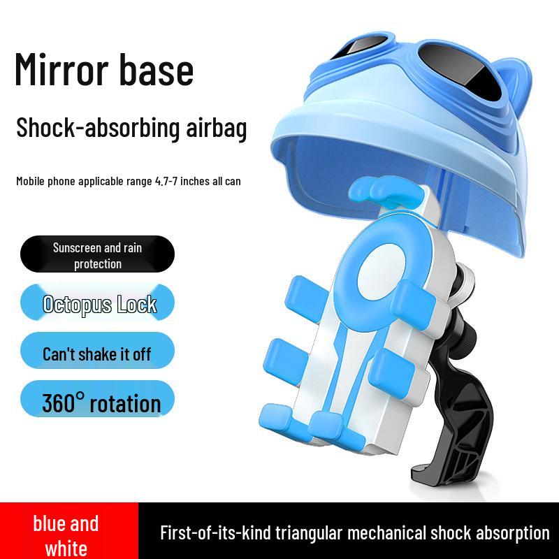 Противоударный Дождезащитный Держатель для Телефона для Электромобилей, Мотоциклов и Шлемов для Доставки с Солнцезащитным Козырьком и Поддержкой Навигации.