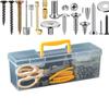 Hardware Organizer Box Fastener Organizer Clear Divided Case for Work Nuts Bolts Electronics Terminal Marker Ratchet Mechanic