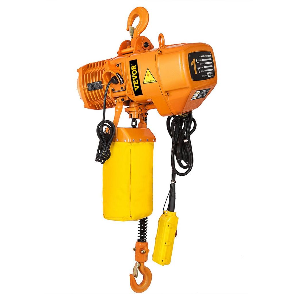 Electric Chain Hoist Single Phase Crane Hoist 2200 lbs Load 13 ft Lifting