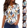T Shirts For Women Round Neck Dressy Casual Blouses Printing Short Sleeve Summer Tops Loose Fit