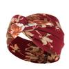 DX~~~ New Wide Brimmed Crossover Headband Lady's Bohemian Print Knitted Headband Sweat-wicking Bandana Sports Yoga Headband