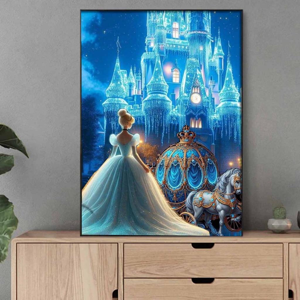 Алмазная живопись своими руками Хрустальный дворец и Золушка Набор для вышивания крестом Мозаичное искусство Алмазная живопись Полная выкладка круглыми алмазами Домашнее украшение