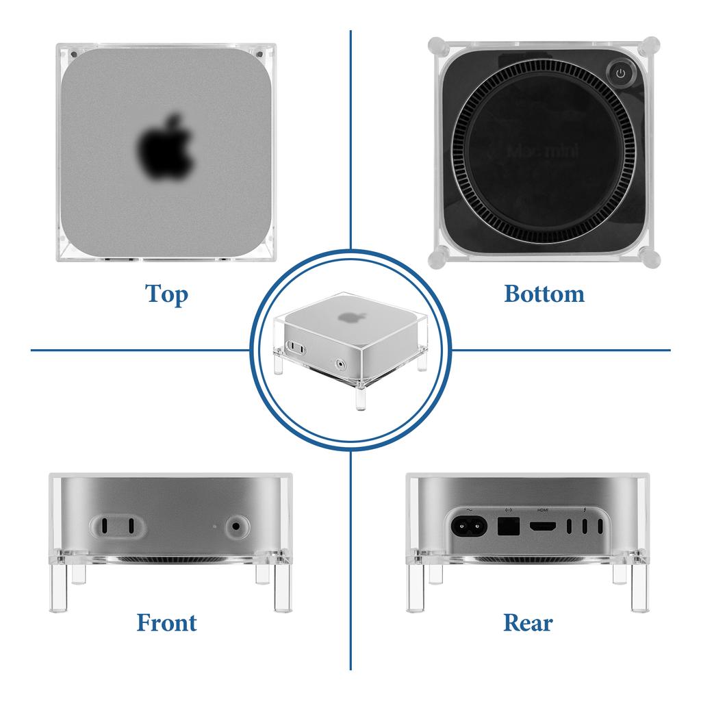 Geekria Clear Acrylic Dust Cover Compatible with 2024 Mac Mini M4, 2024 Mac Mini M4 Pro Stand - Accessories, Desktop Host Cover
