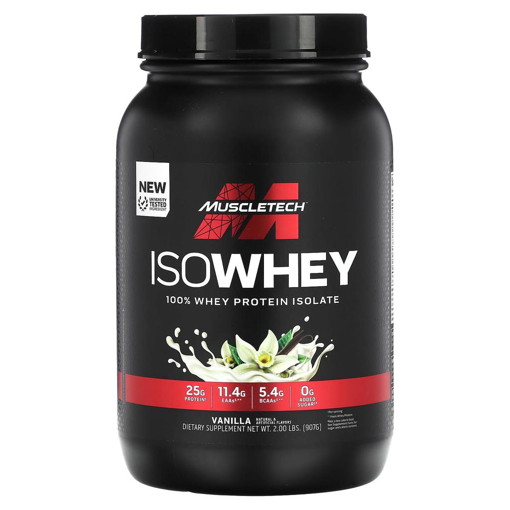 Isowhey, 100% Whey Protein Isolate, Vanilla, 907G (2Lbs)
