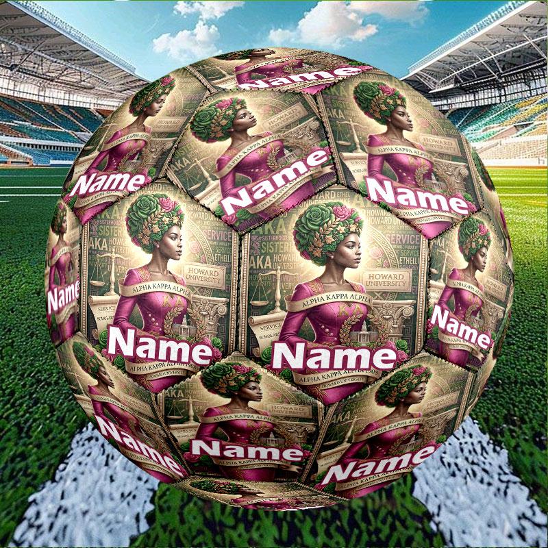 Custom Name Personalized Alpha Kappa Alpha Print Size 5 Soccer Ball Training & Match Football, for Team, Kicking, Gift for Football Enthusiasts