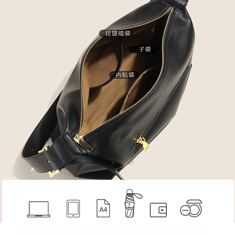 Женская сумка из натуральной кожи, женская сумка через плечо Lazy, женская большая сумка, большая вместимость, сумка на одно плечо, маленькая, Premium Sense