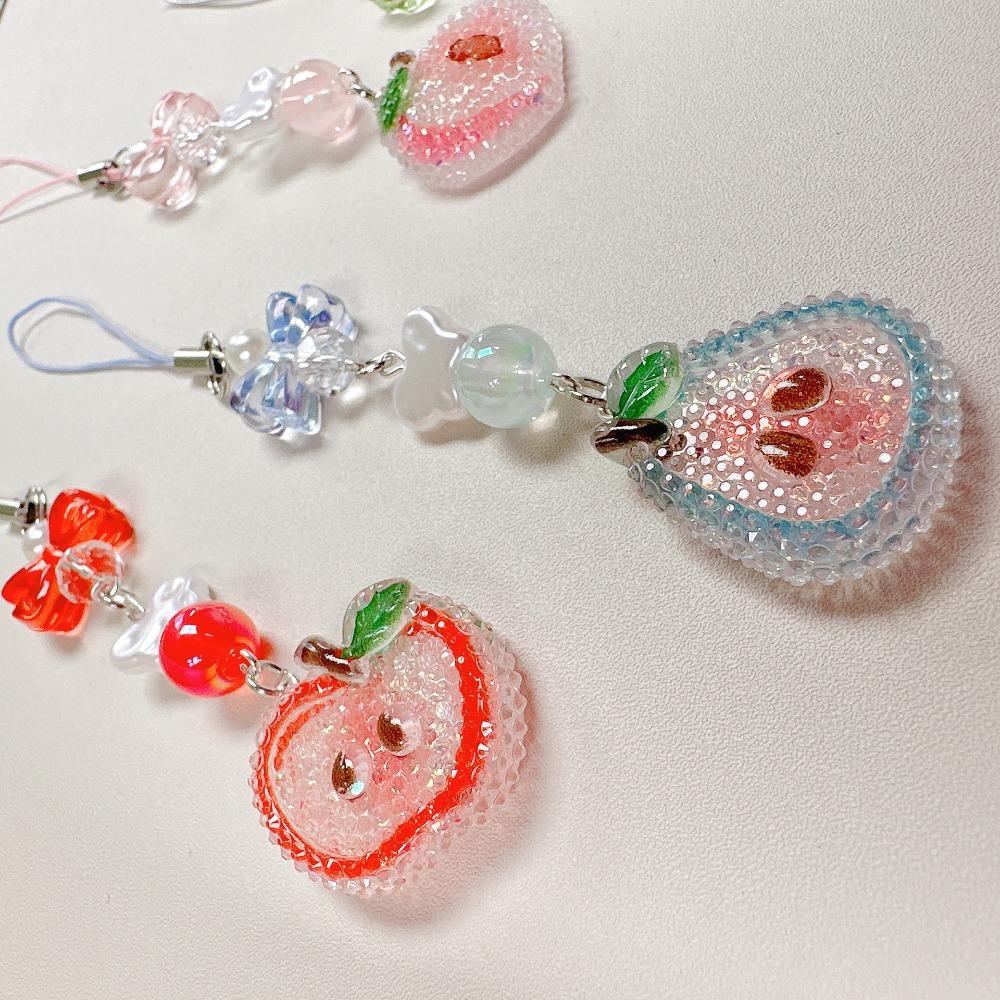 Cartoon Fruit Pendant Phone Strap Sweet Colorful Phone Chain Fruit Party Pendant Bag Pendant