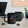 350 мл кофейная кружка с грибами и ручкой, термостойкая черная керамика, пищевая многофункциональная чашка для чая, молока, воды, подарок на день рождения для любителей грибов
