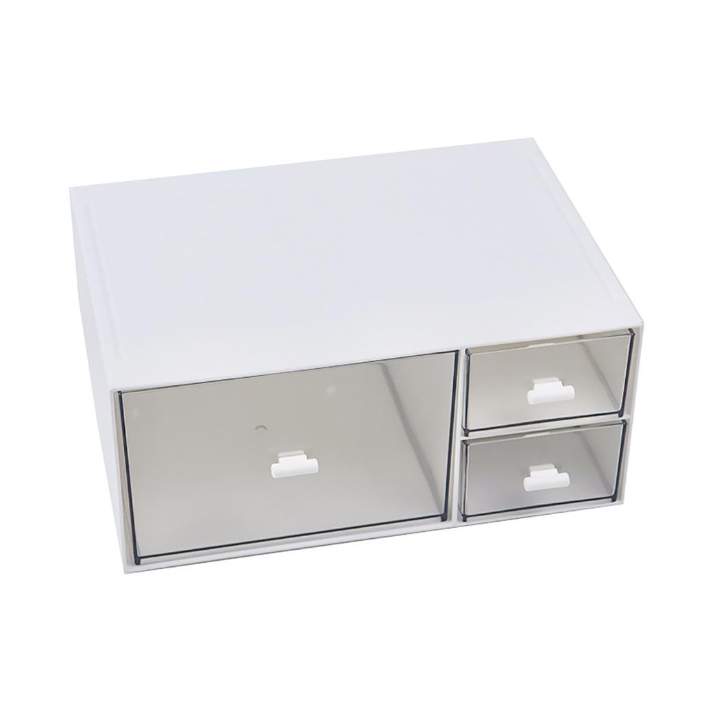 Органайзер для стола Прозрачный пластиковый Штабелируемый Ящик для хранения косметики с выдвижным ящиком для дома, офиса, рабочего стола