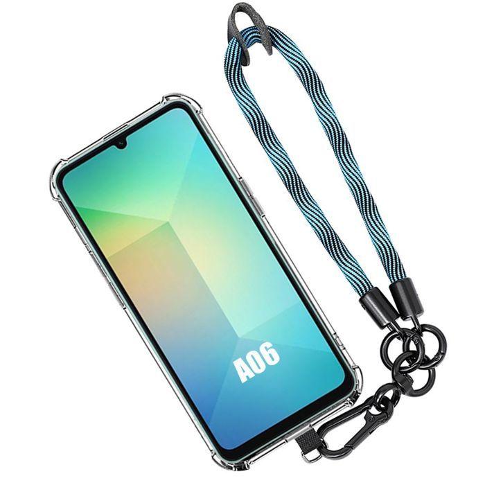 Coque pour Samsung Galaxy A06, Protection avec Dragonne Amovible Bleu - BOOLING
