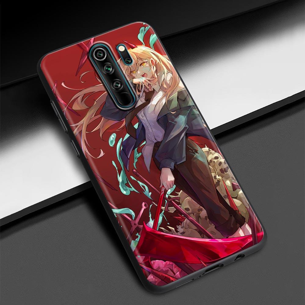 Чехол для мобильного телефона ChainSaw Man Girl Anime для Redmi K40 K40S K50 6 6A 7 7A 8 8A 9 9A 9C 9T 10 10C Pro Plus, черный, мягкий чехол