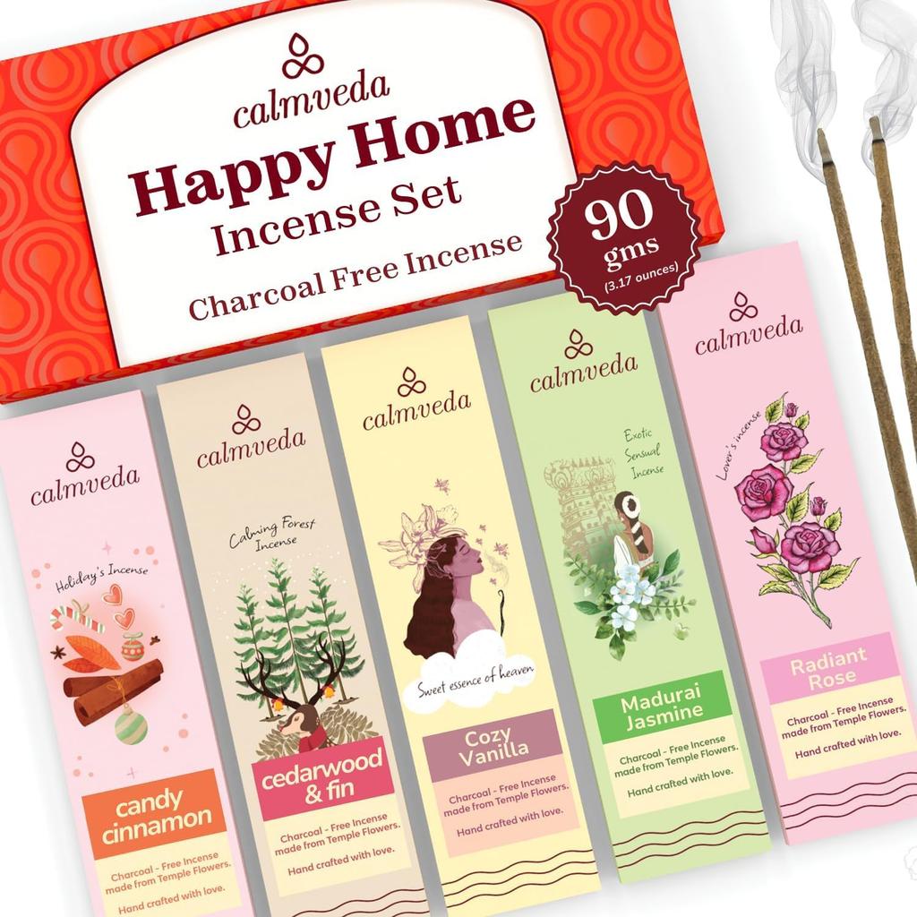Happy Home Incense Sticks Multipack- 5 Variants