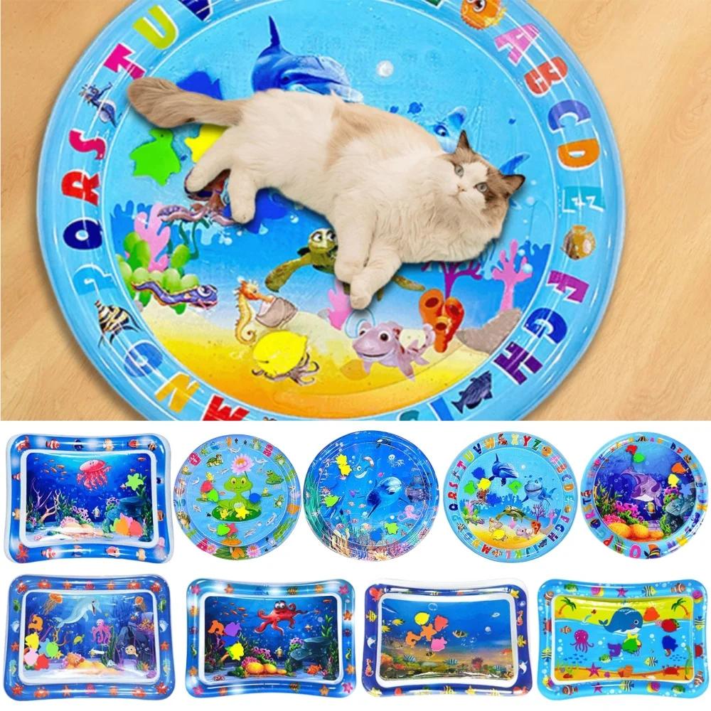 Водный сенсорный игровой коврик для кошек, сенсорный водный игровой коврик, игрушки для кошек, утолщенный водный коврик для сна, летний охлаждающий коврик для собак, товары для животных