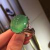 Original New Natural Chalcedony Ice Species Green Rings for Women Fresh Classic Luxury Engagement Jewelry Adjustable