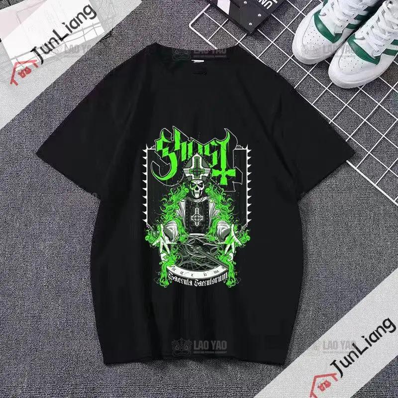 Футболка Ghost Band Unisex's Funny Unisexga Shirt Unisex Japanese Street Casual Unisexga Clothing