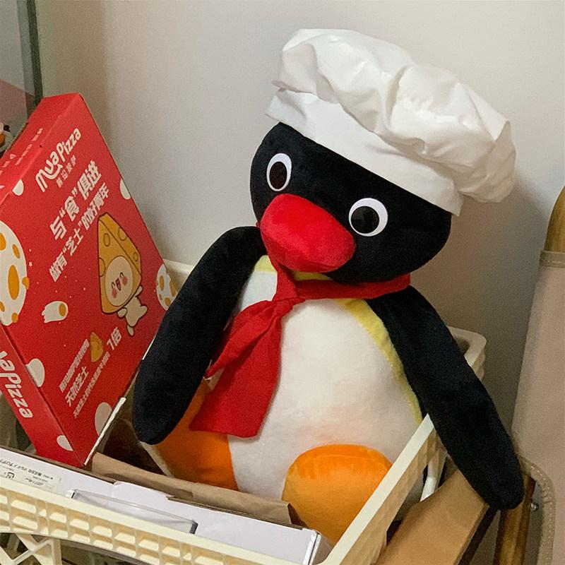 Chef Penguin Plush Doll Cute Cartoon Stuffed Toy With Hat And Scarf Home Decor Sofa Cushion Birthday Gift Multiple Sizes