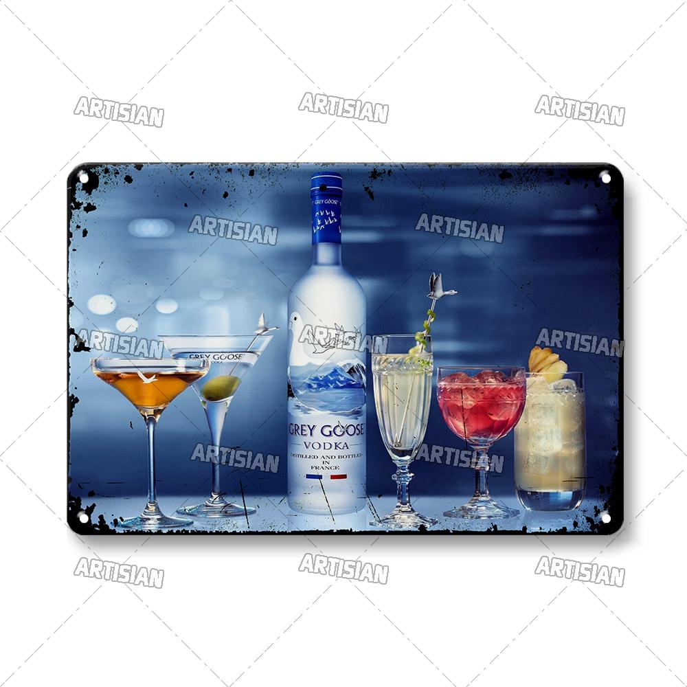 Водка Металлические Таблички Декоративная Тарелка Вино Металлическая Жестяная Табличка Ретро Металлический Постер Алкоголь Настенная Тарелка Домашний Бар Студия Индустриальный Декор