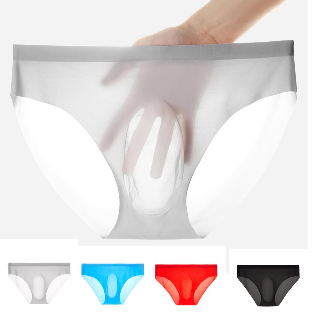 Men's One-Piece 3d Panties Seamless Ice Silk Briefs Underpants Breathable Briefs