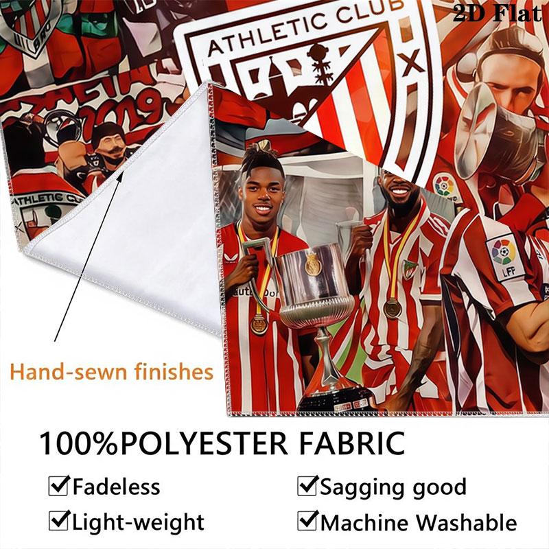 Custom Athletic Bilbao Wall Hanging Printed Fabric Blanket Decorative Tapestries for Bedroom Living Room Home Decor