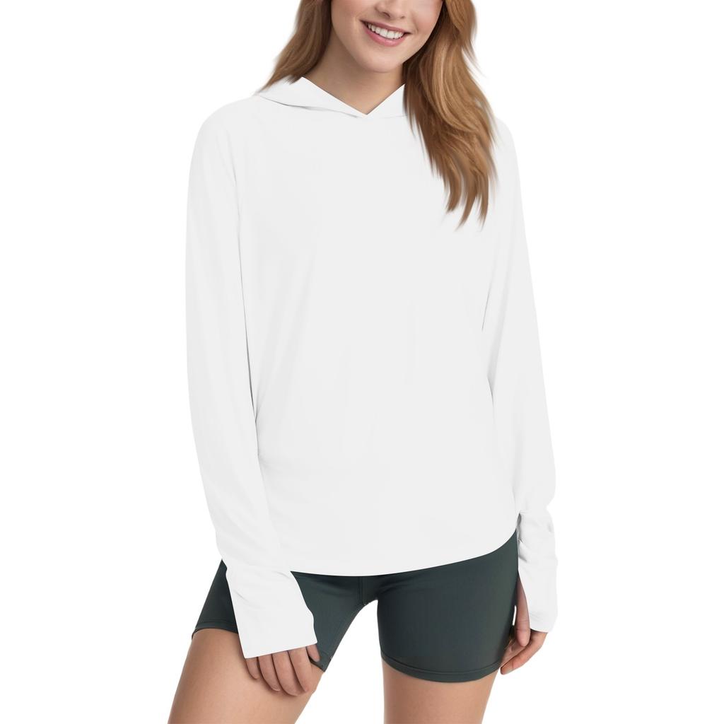 Женская рубашка Sunblock Ice Silk с капюшоном Upf 50+ с длинным рукавом, легкая быстросохнущая футболка для походов